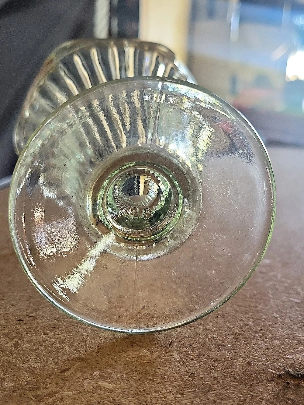 Clear Ribbed Glass Vase - Picture 2 of 2